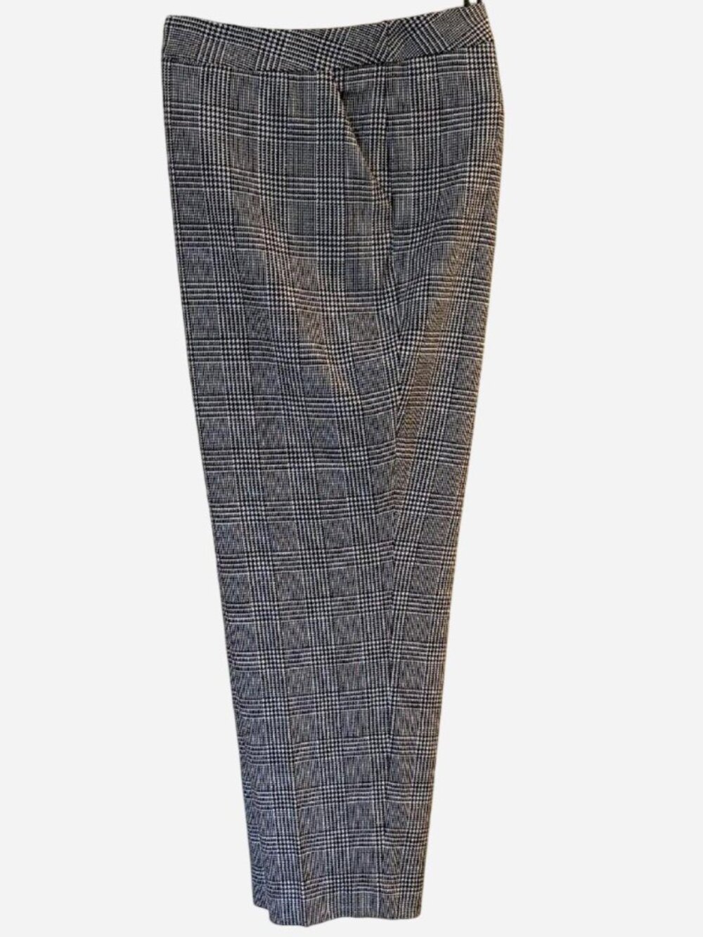 Cato Women’s 24W Black White Plaid Stretch Trousers Plus Size Slim Straight Leg
